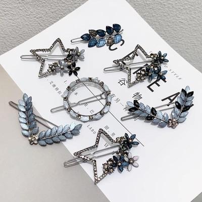 Élégante Pince à Cheveux en Alliage Étoile Bleue - Accessoire de Luxe Minimaliste