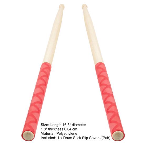 1 Pair Drumstick Cover Frosted Surface Strong Heat Shrinkage Anti-scratch Non-slip X-Texture Pattern Handle Drumsticks Protectors for Performance