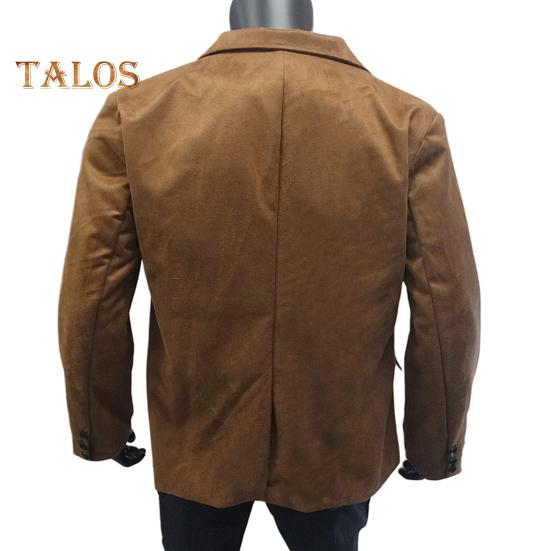 Casual Suit Coat Lapel Long Sleeve Two-Button Regular Fit Suit Jacket with Flap Pockets Short Plush Business Outerwear
