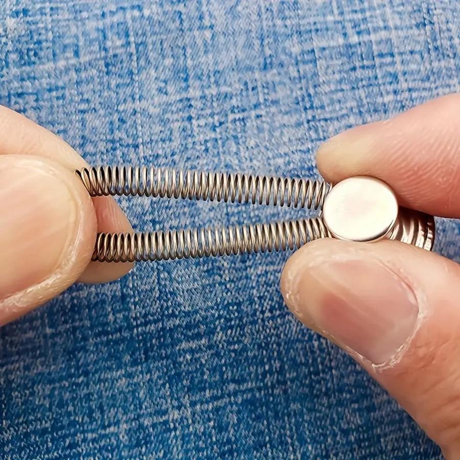 5Pcs Jeans Waist Extension Adjustable Button Spring Metal Elastic Buttons Trousers Pants Stretch General Extender Accessories