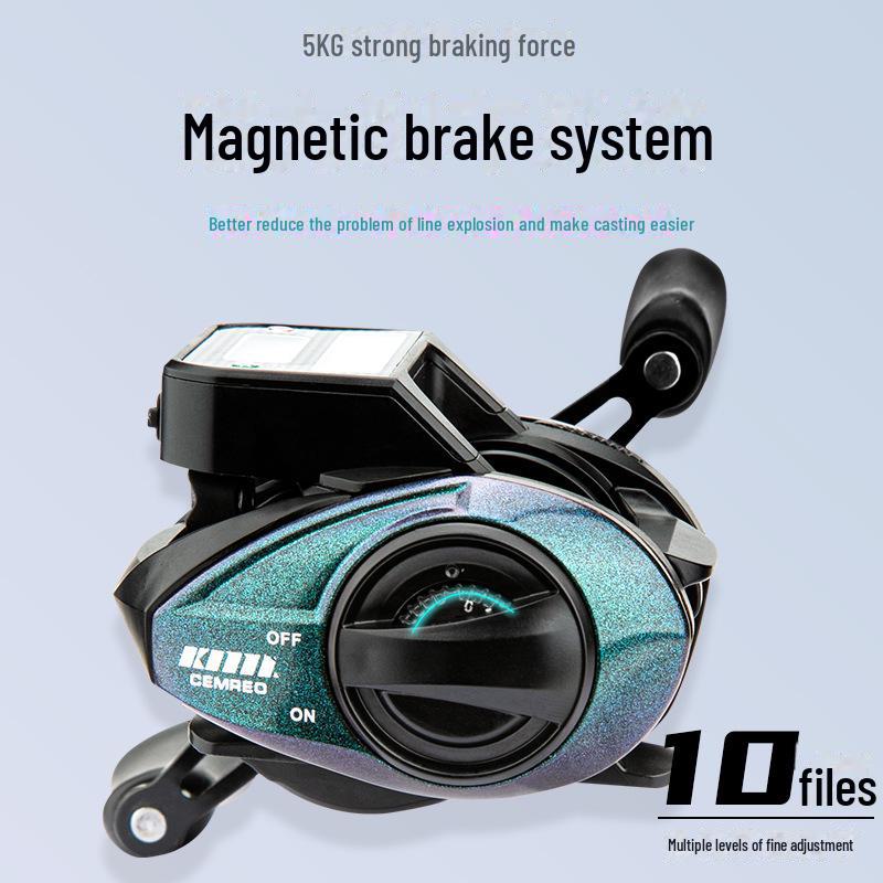 Rybářský naviják Komailai Solar USB s dobíjecím digitálním displejem