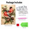 DIY Pearl Bead Painting Kit Winter Birds Festive Stress Relief Craft Frameless 3D Canvas Art for Adults Home Decoration Gift