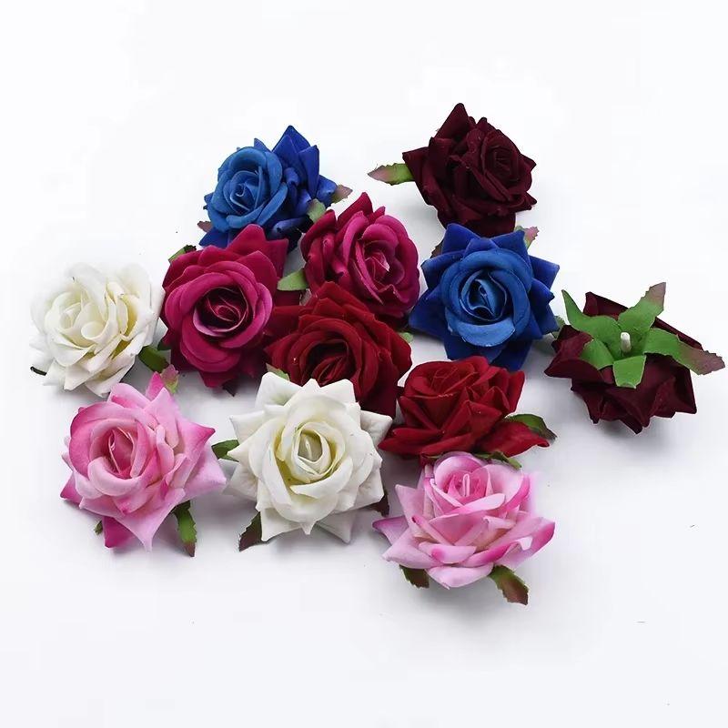 100 pieces Wholesale cheap roses wedding decorative flowers wall home decoration accessories Artificial flowers a cap gifts box