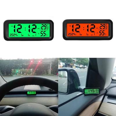Digital Display Solar-Powered LCD Digital Car Clock LCD Digital Solar Car Clock  Automobiles