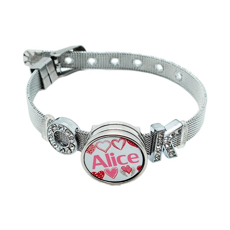 Sublimation Round Bracelet Trays Blank Base Bracelets Heat Transfer Blank Bracelet Stainless Steel Personalized Bracelet