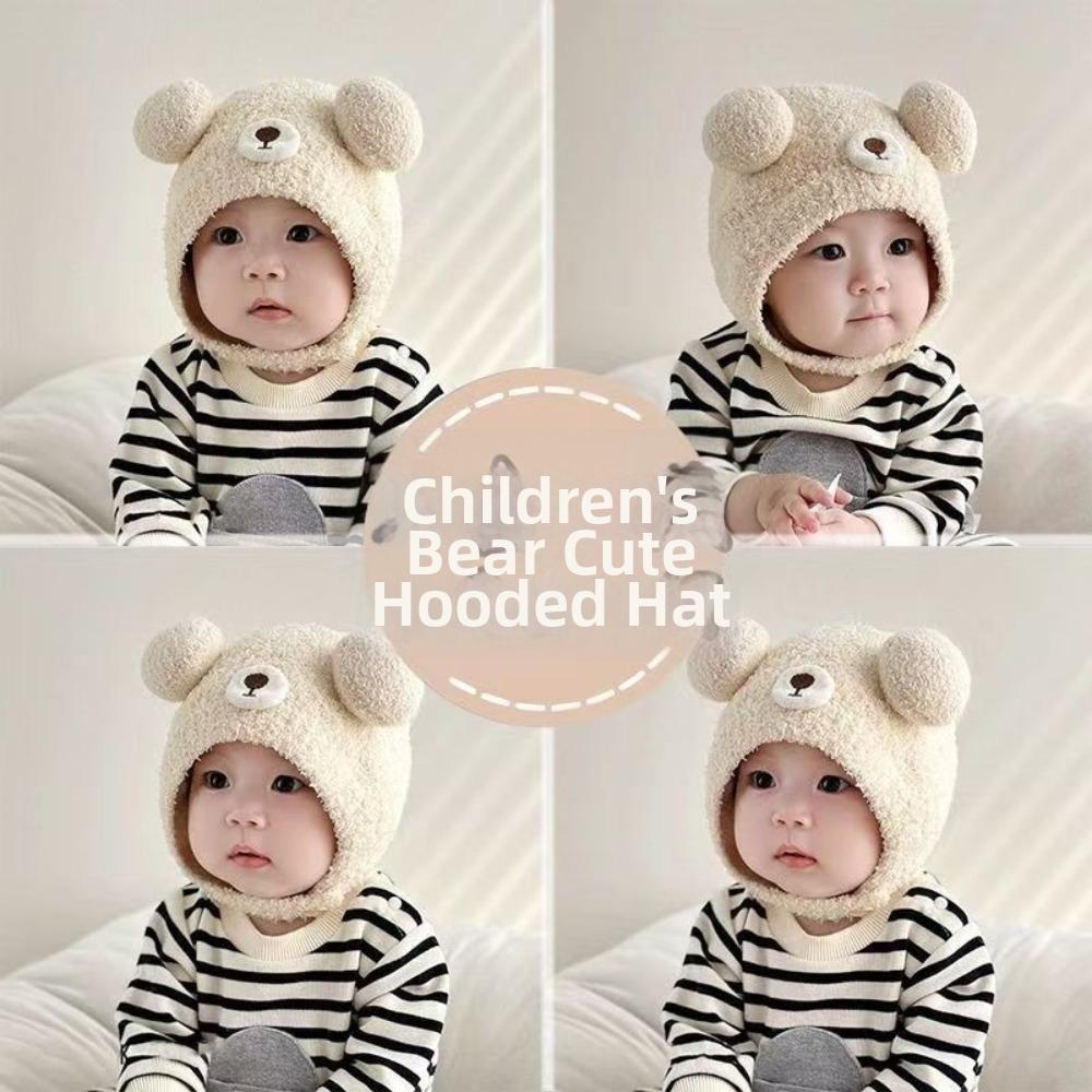 Anti-Cold Baby Bear Hat Soft Fleece Infant Toddler Beanie Cute Baby Photo Prop Hat  For Boys