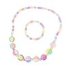 Cuteness Flower Rainbow Necklace and Bracelet Set Charm Jewelry Set Colorful Beads Jewelry Plastic Texture for Girls