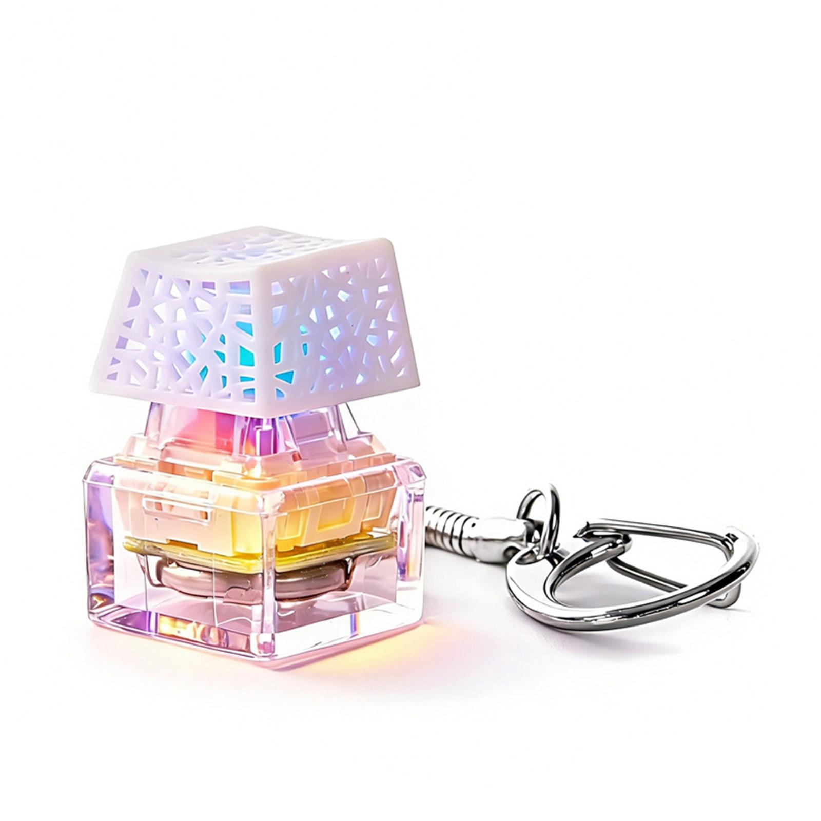 

Creative Button Decompression Toy, Colorful Light Up Button Keychain, Small Pendant, Stress Relief And Venting one size