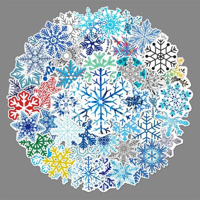 50 Pictures of Individual Colorful Snowflakes Fashionable Graffiti Creative Suitcase Laptop Car Decoration Stickers