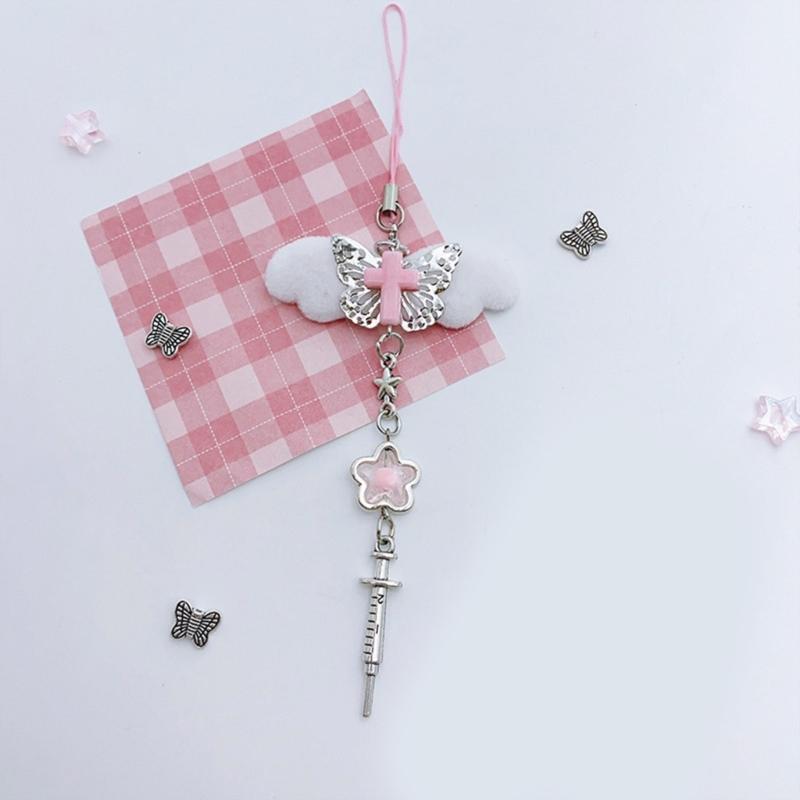 Y2k Style Phone Lanyard Strap Cute Bag Charm Phone Pendant Anti Lost Phone Chain Alloy Material Suitable for Phone Bag