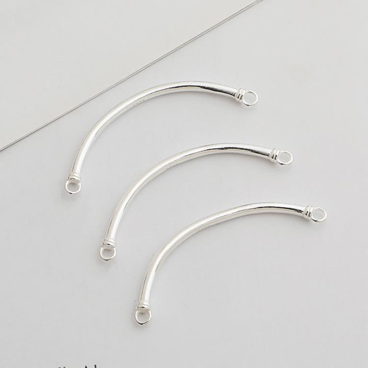 

Полированная изогнутая трубка из стерлингового серебра 925 пробы для самостоятельного изготовления бус и ювелирных изделий One piece