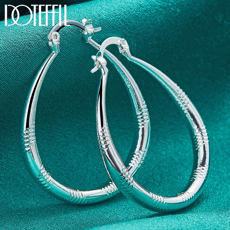 Kolczyki w kształcie litery U, srebrna biżuteria z zawieszką