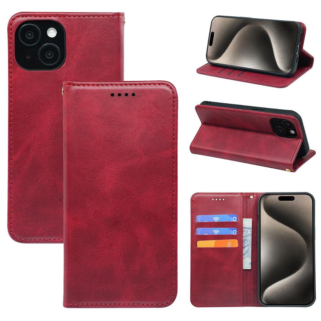 Apple iPhone 16/15 Plus/14 Pro Max Leather Magnetic Wallet Case with Card Slot