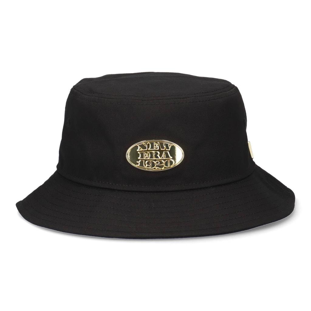 New Era Bucket Metal BUCKET01 METAL PLATE BLK GLD 251 14388516 NER36C5132 Hat, Cotton, Plate, Black/Metal Gold, M/L,