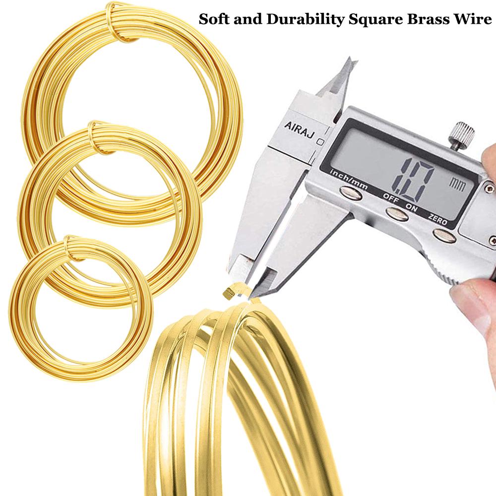 6Meters Square Brass Wire 0.6/0.8/1mm Wires For DIY Bracelet Necklace Jewelry Cord Beading String Craft Making Accessories