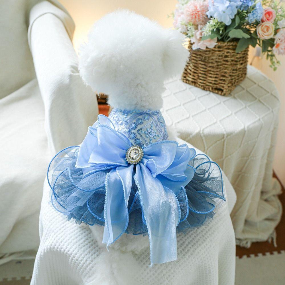 Soft Pet Princess Dress Fluffy Puppy Fairy Skirt Pet Costume  for Small and Medium Sized Dogs