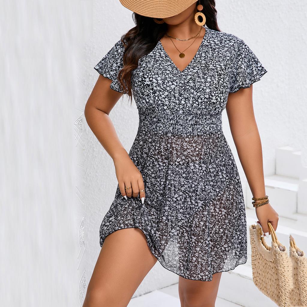Women's Two-Piece Bikini Set Large Size Skirt Split Swimsuit
