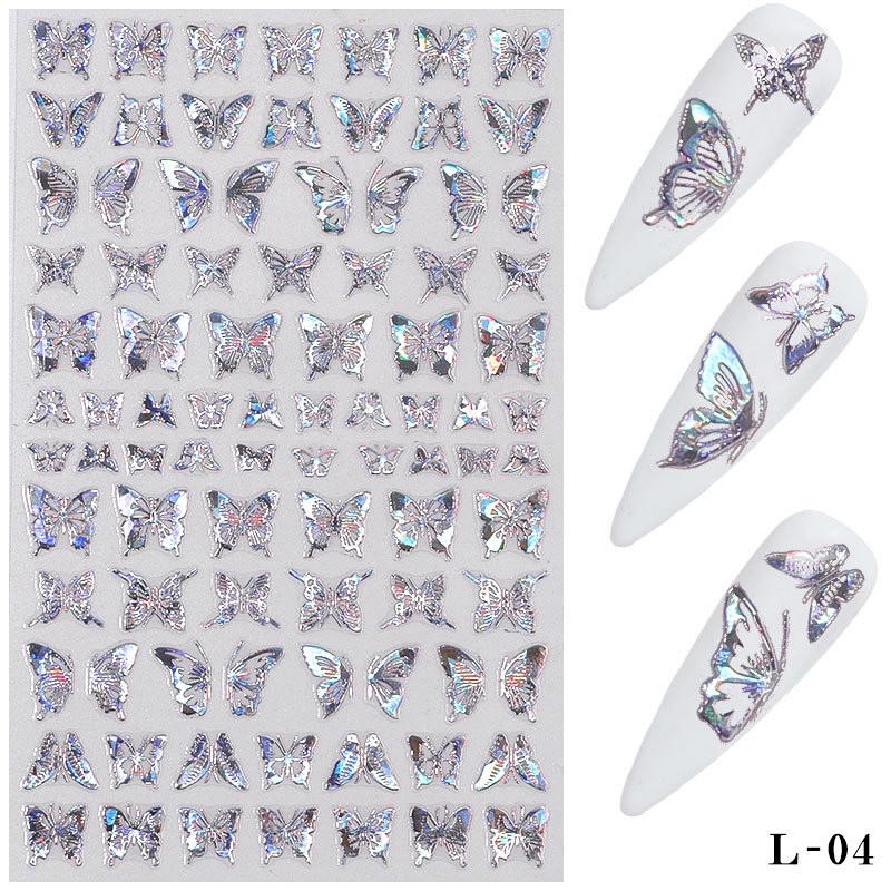 3D Butterfly Nail Art Stickers Adhesive Sliders Colorful Nail Transfer Decals Foils Wraps Decorations Nail Art