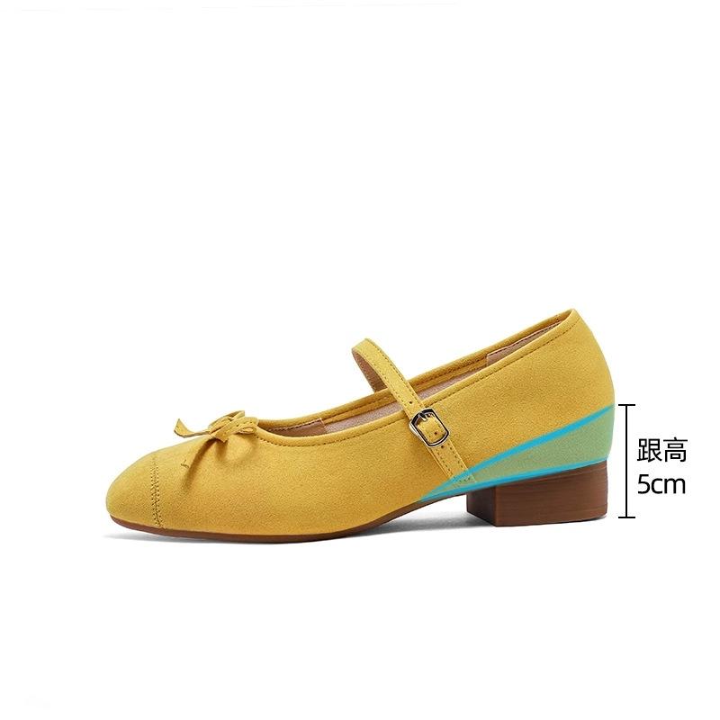 

Gentle Mary Jane shoes summer temperament elegant bow shallow mouth inner height evening shoes 40