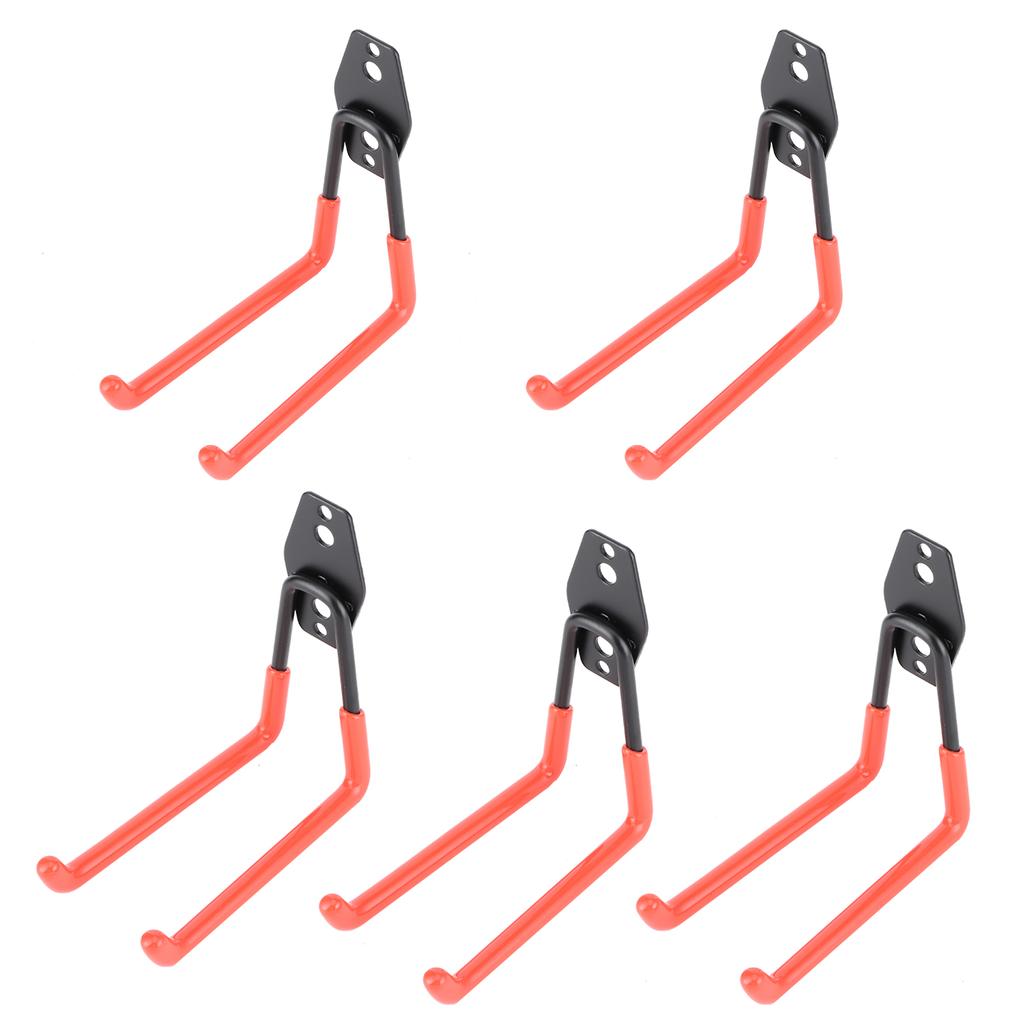 5Pcs WallMounted Garage Hooks Organization Storage Hanger for Power Tool Rope Shovel Bike Hose(Orange )