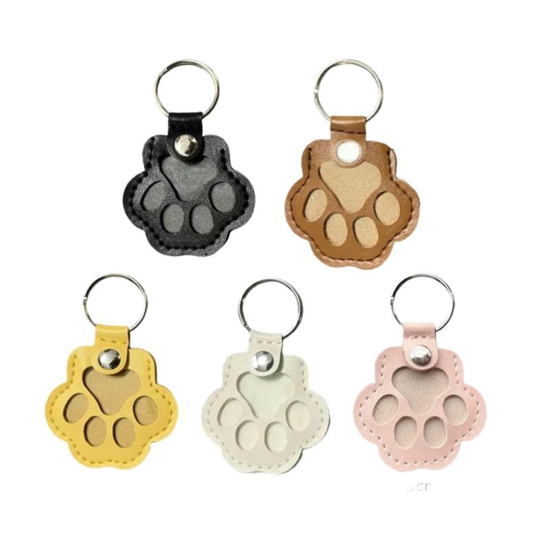 3 Pcs Cat/Dog Fur Storage Keychain, Cute Leather Paw Keychain Pet Hair Keepsake Keyring, Unique Memorial Collection Key Chain, Pet Memorial Gifts
