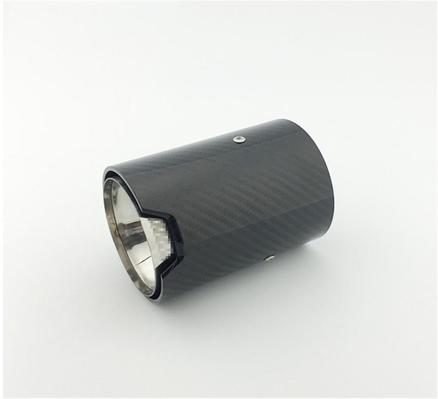 1× Matte Carbon Fiber Style Car Exhaust Pipe End Tail Tip 67mm inlet 90mm outlet