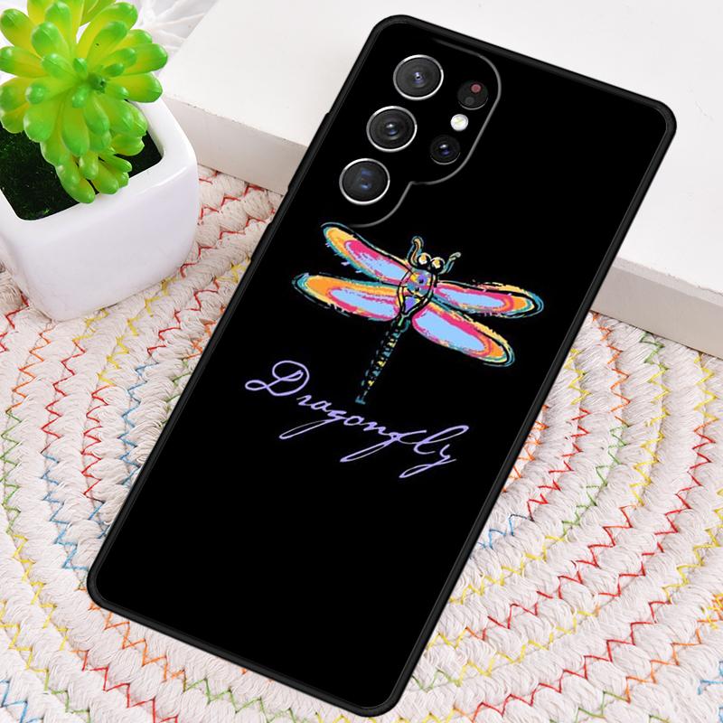 Färgglatt trollsländefodral för Samsung Galaxy note 10 pro S26 Ultra S23 S24 FE S25 S21 S22 PLUS stötsäkert skal