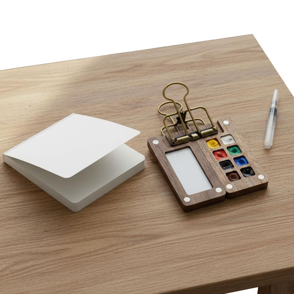 Watercolor Palette Set Mini Pocket Artist Watercolor Paint Palette Travel Sets with Brush and Sketchbook for Painters Artists