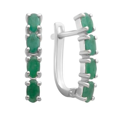 Cercei din argint cu smarald natural 2.07ct (2180074)