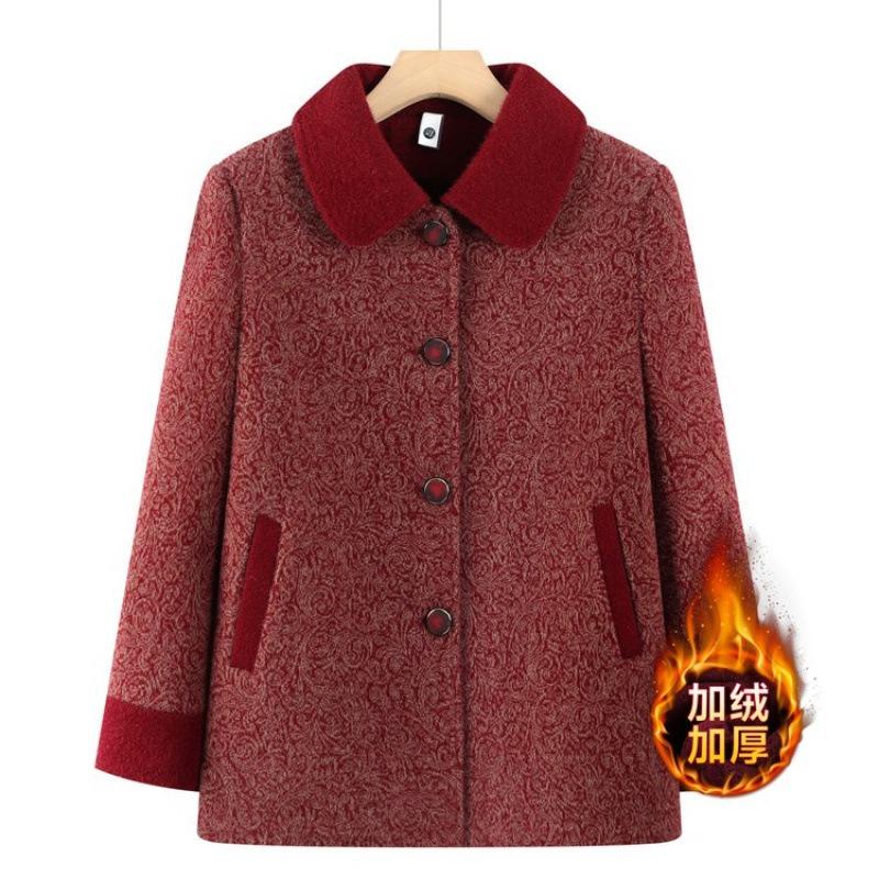 Elderly Mother Winter Coat Velvet Warm Grandma Winter Top Thickened Old Lady Mink Clothes
