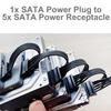SATA Power Splitter Cable 19.7 In (500 Mm) - 15 Pin SATA 1 Male To 5 Female Power Splitter Adapter Cable Powers Up To 5 HDD, SSD, Optical Drives (1,