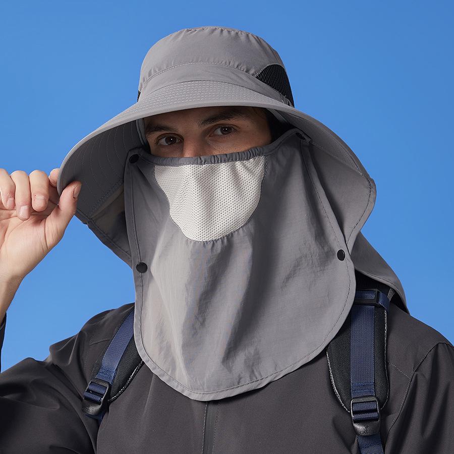 Sun Protection Hat Summer Outdoor Riding Fishing Uv Protection Mask Shawl Fisherman Hat Men Mountaineering Hat