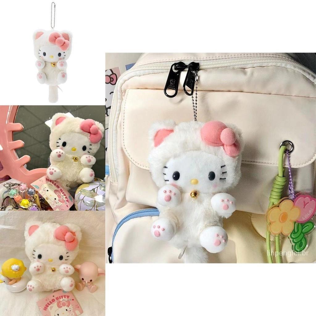 Cute Hellokitty Plush Doll Keychain Bag Charm For Girls