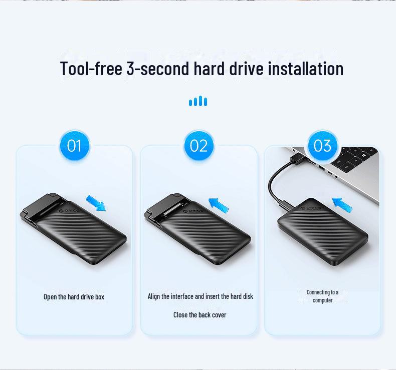 Orico 2521U 2.5-inch USB External Hard Drive Enclosure for SATA SSDs and HDDs