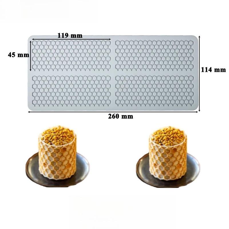 1PC Food Grade Honeycomb Silicone Mat for Sugar Craft Cake Lace Chocolate Decorating Multi-use Fondant Mold Baking Tools