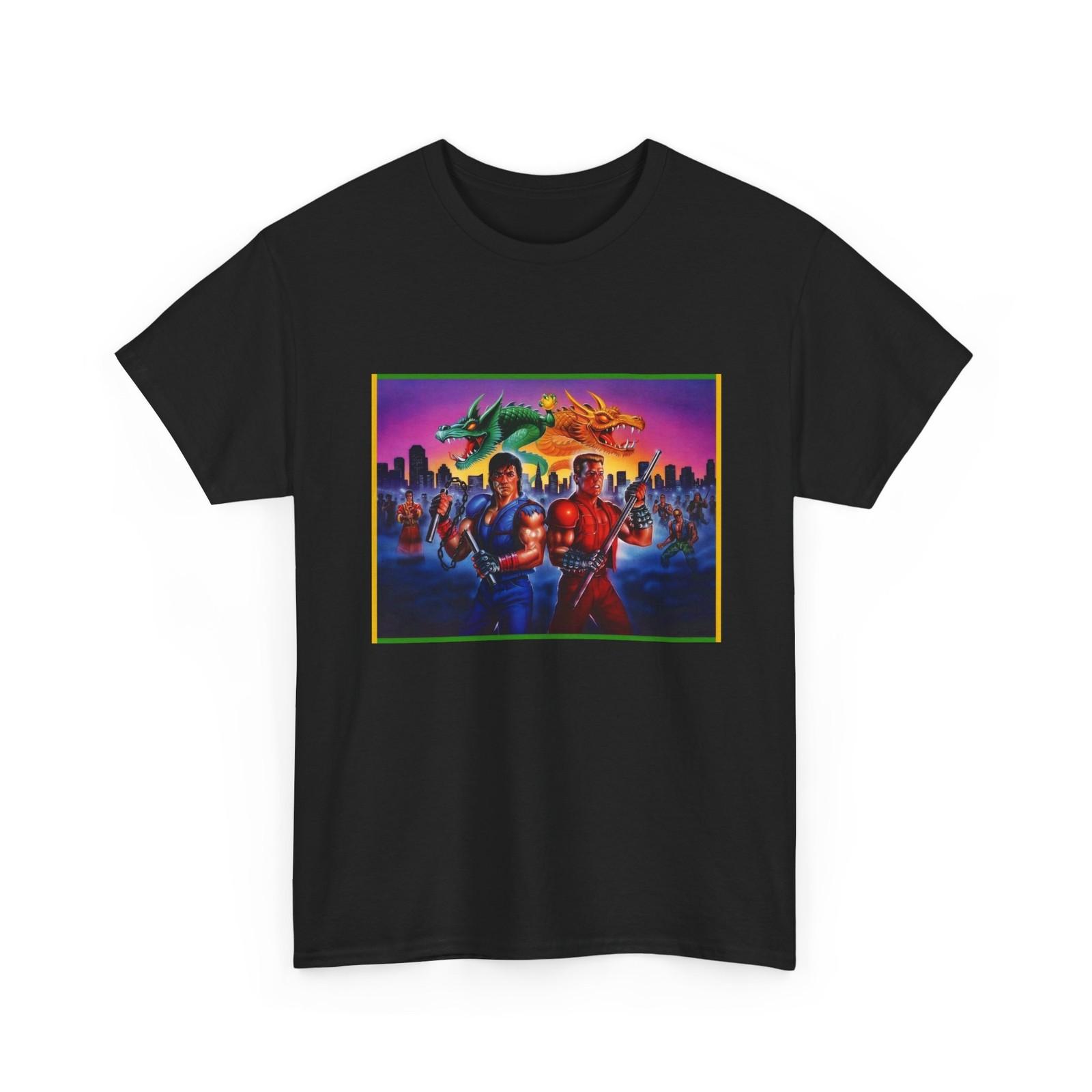 Unisex Double Dragon T-Shirt Mens Womens Tees Top, Retro Pop Culture Tee, Vintage Double Dragon Tee S
