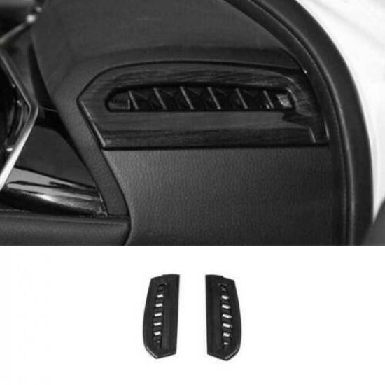 Black Air Outlet Vent Trim Wood Grain Console AC L&R For Toyota Camry 2018-