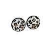 Silver Leopard Print Round Stud Earrings: Stylish and Versatile Autumn/Winter Fashion Accessory for Women.
