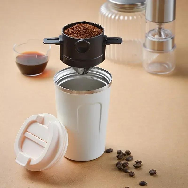 Stainless Steel Coffee Dripper Collapsible Coffee Filter Portable Coffee Accessories Holder Funnel Reusable Tea Coffee Dripper