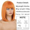 MISSQUEEN Short Bob Wig with Bangs for Girls Synthetic Bob Straight Wigs Wig for Party/Daily Heat Resistant Wig Shoulder Length