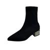 New Coarse Heel Boots British Style Pointed Anti Slip Shoe Fashion Breathable Elastic Boot Ladies Comfortable Casual Shoes
