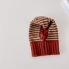 Winter Kids Scarf One-Piece Hat Fashion Striped Knit Ear Protection Hats Children Balaclava Headgear 1-6year Baby Hooded Beanie