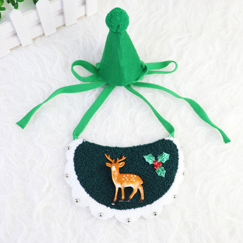 

Собака Рождество слюна полотенце шапка милые аксессуары для домашних животных рождественский венок лось кошка шарф вязаный шарф шея кошка аксессуары для домашних животных