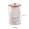 Qtip Holder Dispenser with Bamboo Lid Cotton Ball Pads Swabs Holder Jar Bathroom