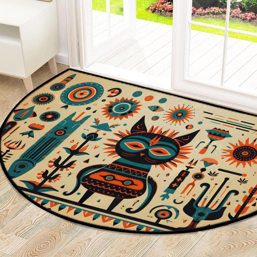 Spring Cartoon Half Circle Entrance Floor Mat Anti Dirty Wear Resistant Easy To Maintain Door Mat