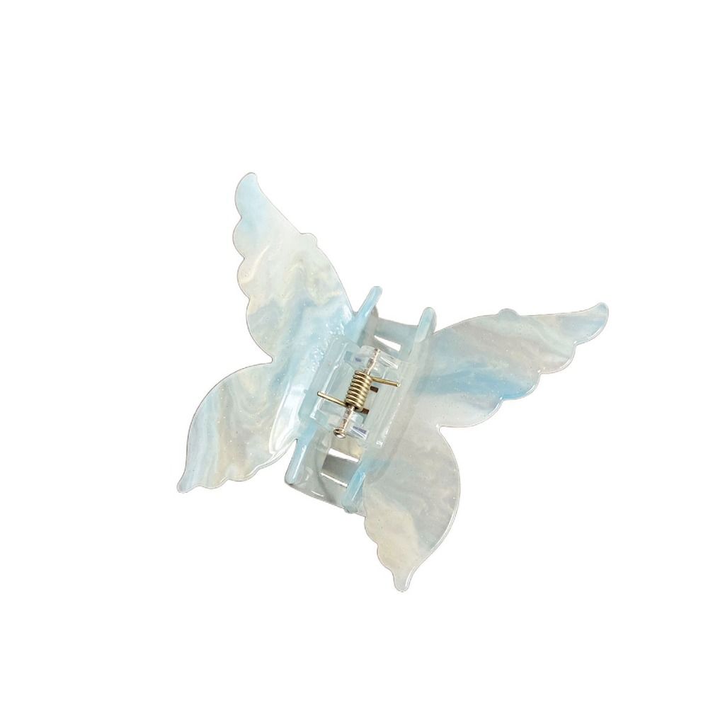 Color Changing Acetate Butterfly Hair Claw Colorful Large Shark Clip Butterfly Hair Clip  Girl
