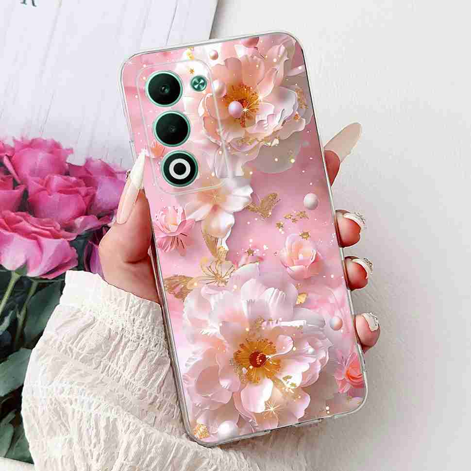 For Oppo A5 5G Global 6.67" Case Fashion Rose Butterfly Soft Silicone TPU Cover For Oppo a5 A5 2025 CPH2735 Phone Casing Coque