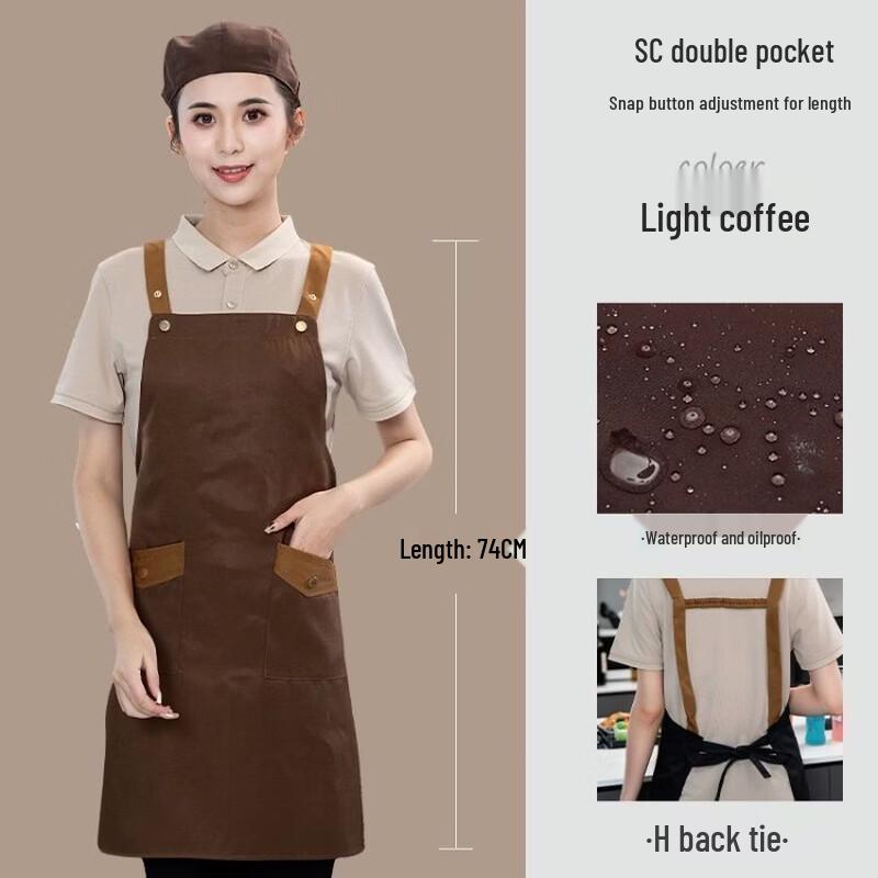 

Waterproof Oil-Proof Canvas Apron with H-Strap and Pocket