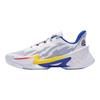 Under Armour SERIE CURRY 7 Tessuto Resistente all'Abrasione Traspirante Scarpe da Basket Basse Unisex Bianco Blu 3027983-100