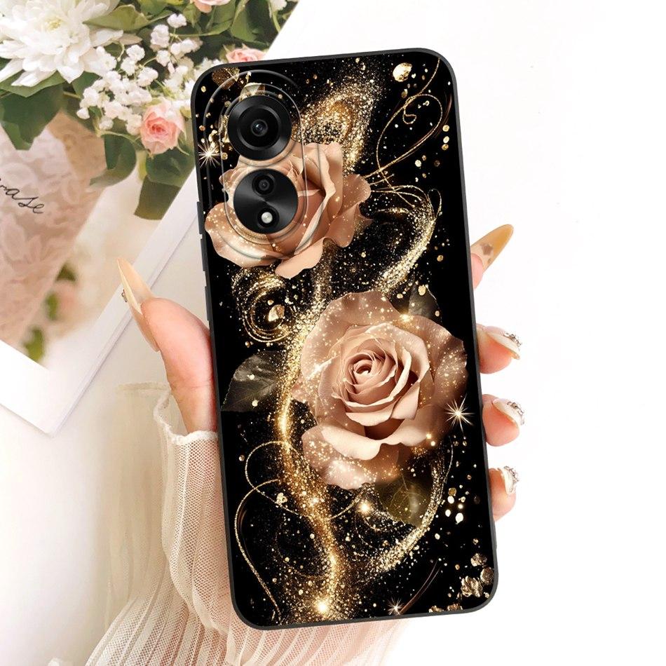 For OPPO A78 4G CPH2565 / A78 5G CPH2483 Cute Cat Flower Cartoon Phone Case For Oppo A78 Shockproof Soft Silicone Bumpers
